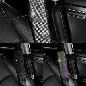 Aggiorna 2 pezzi Bling cintura di sicurezza per auto ornamento spalline con strass protezione per spalla copertura cuscino accessori auto per le donne