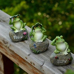 Gartendekorationen Gute Tierfigur Entzückende simulierte Froschskulpturen Miniharz für den Haushalt