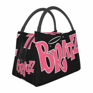 Fi Bratz Mask Bag obiadowe Śliczne zabawne Y2K Designer Pudełko na lunch Casual Outdoor Picnic Cooler Torka Przenośna torebki termiczne TOTE T1QG#