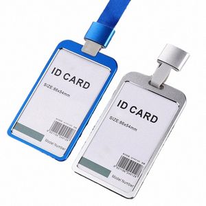 Fi Card Cover Женщины Алюминиевый сплав Рабочее имя Держатели карт Busin Work Card ID Badge Ремешок Держатель Металлические сумки Чехол M7CI #