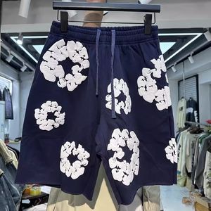 24ss Big Size Designer Puff Cotton Shorts Homens Mulheres Calças Curtas Moda Streetwear Calças Mens Férias Praia Denim Shorts Multicolor Lágrimas Sweatpants Roupas