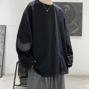 Lappster Men Harajuku 그래픽 T 셔츠 남성 긴 소매 대형 Tshiret Male 한국 패션 면화 플러스 흰색 티 240318