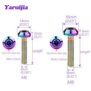 Yaruijia Titanium Bolt M6/M8x12/15/20/25/30/35/40mm自転車オートバイブレーキ用キーヘッドネジ