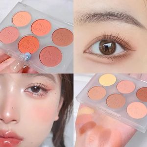 6 Colors Face Blush Palette Makeup Multicolor Pearl Cheek Powder Matte Allinone Repair Brighten maquillaje 240327