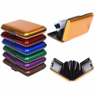 busin Credit Cards Holder ID Card Case Aluminum Metal Waterproof Bank Card Protecti Holder Case Men Women Wallets g90O#