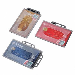 1 st akrylplast Multi-Use Hard Plastic Badge Work ID Card Holder Protector Cover Case ID Card Holder Användbar design 47E8#