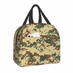 Isolierte Lunch-Tasche im Militär-Camouflage-Stil für Damen, wasserdicht, Armee-Camouflage-Kühler, Thermo-Lunch-Tasche, Büro, Picknick, Essen, Bento-Box r144#