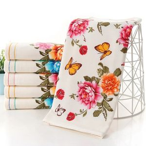 2023 New Luxury 100% Cotton Towel with Bath Towels New Women Peony Beach Towel Bathroom Set for Family Guest Bathrooms Gym