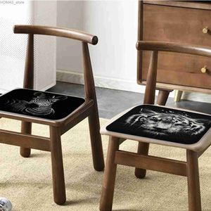 Almofada/travesseiro decorativo preto e branco Cadeira de arte de animais almofada de escritório macio assento de carro confortável respirável 45x45cm Sofá decoração tatami y240401