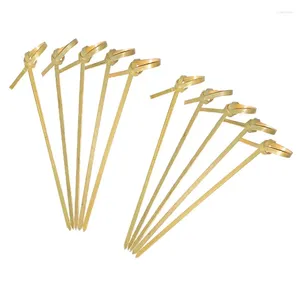 Forks 1200 Pack Bamboo Cocktail Picks Espetos de palitos para aperitivos 4 polegadas