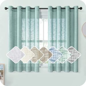 Lism Nowoczesne krótkie lniane sempółki Sheer Curtains for Sali Salom Beulle Tiul Tiul Tiul Temat Kitchen Zabieg okna Drape Sheer Curtains 240321