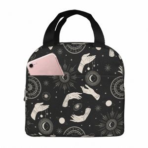 Borsa per il pranzo per le donne Astrologia Magia Strega Mo Borsa per il pranzo isolata Borsa termica per adulti Bambini Uomini Lavoro Ufficio Scuola Picnic W4SA #