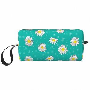 Симпатичная дорожная сумка для туалетных принадлежностей Daisy Fr для женщин с цветочным узором, косметический органайзер для макияжа, комплект для хранения красоты Dopp, r6gY #