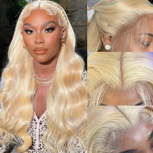 Lafino 34 Inch 613 Honey Blonde Color Wig HD Transparent Body Wave 13x6 Frontal Human Hair Wig For Women 13x4 Lace Front Wig
