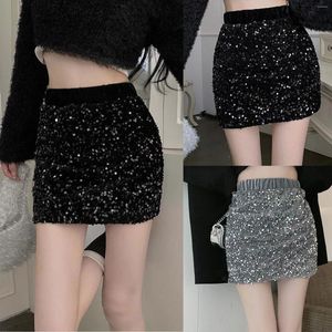 Skirts For Women Womens Fashionable Sequin Skirt High Waisted And Hip Wrapped Short Skirtrt E Girl Bohemian Midi