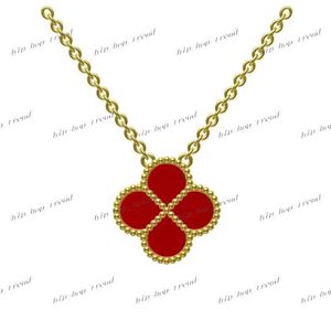 High quality S925 plated 14k18k gold clover necklace lucky natural agate necklace women luxury jewelry wholesale