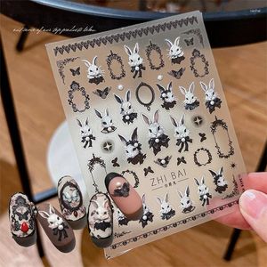 Nagelkonstdekorationer japansk punk stil svart mörk fjäril klistermärken dekal design manikyr verktyg hög kvalitet