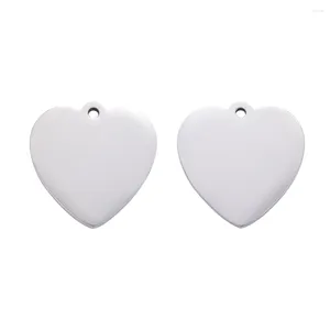 Pendant Necklaces 10pcs Blank Stamping Tags Heart Pendants 304 Stainless Steel Manual Double Side Polished For Creative Jewelry DIY Making