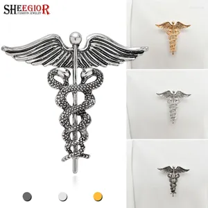 Brooches Vintage Cross Brooch Pins Men Badge Alloy Fashion Jewelry Glyph Snake Angel's Wing Magic Rod For Women Accessories Gift