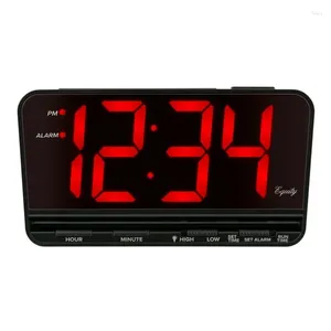 Wall Clocks Extra-Large 3 In. Red LED Alarm Clock With High/Low Settings Home Decor Luxury Modern Design Watch Digital Cl