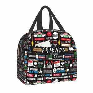 friends TV Show Collage Insulated Lunch Bag for Women Resuable Cooler Thermal Bento Box Office Picnic Travel Food Lunch Box w8VP#