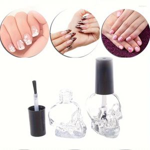 Depolama Şişeleri 6pcs 8ml 10ml Alt Dalgalı Oje Şişesi Fırça Cam Boş Karıştırma DIY