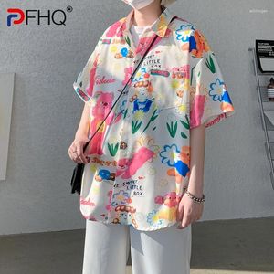 Männer Casual Hemden PFHQ Eis Seide Anime Kurzarm Delicacy Original Kunst Cool Hübsche Brief Drucken Tops Sommer 21Z3863