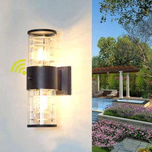 E27 LED Outdoor Wall Lamp Sensor Up Down Glass Aluminium Waterproof Garden Light Corridor Street Exterior Wall Sconce 110V 220V