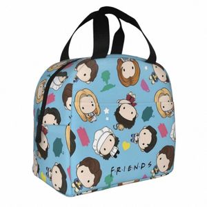 friends TV Show Insulated Lunch Bags Cooler Bag Meal Ctainer Cute Carto Leakproof Tote Lunch Box Men Women Beach Travel N15d#