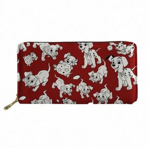 Varumärkesdesign Kvinnor plånböcker Roliga dalmatiska hundmönster LG -läderförflök för damer Party Clutch Mey Phe Bags 88C4#