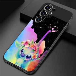 Love Color Painting Stitch Phone Case för Samsung S23 S22 Ultra S20 S21 FE S10 S9 S8 Plus Galaxy Note 20 10 9 Cover Funda