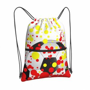 soccer Splatter Ball Drawstring Backpacks Men's For Bags Handbags Women Creative Arts Street Classic Football Riding Bag Travel N1gS#