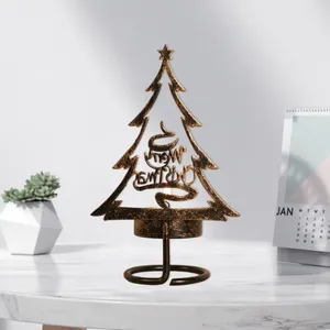 Titulares de vela Suporte Dutable Árvore de Natal Arte de Ferro Base Estável Resistente ao Calor À Prova de Ferrugem Decoração de Mesa Oca