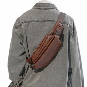 Vintage Men Packs Pakiety skórzane torby w talii Man Fanny Pack Pas Pas Pas Pas Pas Pasp Torka klatki piersiowej Mężczyzna brązowy małe torby z talią 42MO#