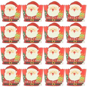 Copos descartáveis canudos 50 peças caixa de cupcake de natal muffin desenho animado decoração forros de papel para assar tema de natal revestimento pequeno