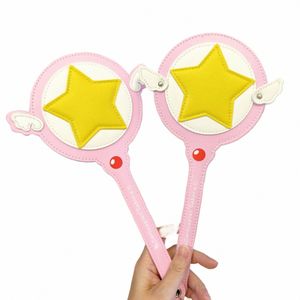 kawaii Cardcaptor Sakura Cerberus Princ Magic Wand Toy Card Case Автобус Держатель карты Розовый Super Star с лентой для волос Подарок Аниме Игрушка K6LZ #