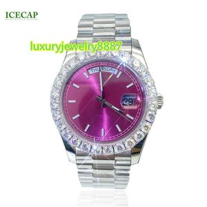 Icecap Jewelry Hot Sale Moissanite Luxury Fashion Man Brand Bezel Mechanical Watch Factory Wholesale Bling Diamond Watch