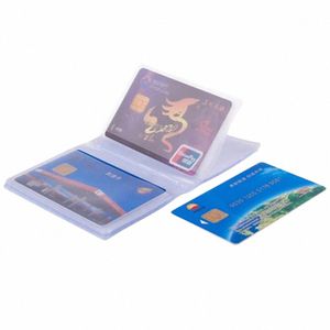 Semi Transparent Card Holder Inside Bag PVC Waterproof Folded ID Credit Bank Name Busin Card Pockets Inner Pages Office Suppl 692r#