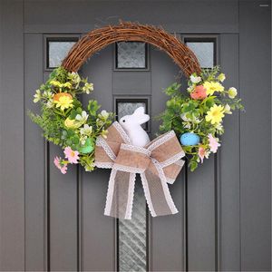 Flores decorativas grinaldas de porta de páscoa para frente feriado natal recipiente outono girassol