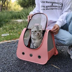 Transportadores de gatos para animais de estimação portátil mochila de transporte de mão respirável quatro estações suprimentos universais para cães pequenos