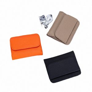 Ultra-Thin Ins Style Cow Leather Credit Card Holder Fi Women Short Wallet Large Capacity Coin Purse Korean Japan Mey Clip O1yy#