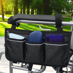 Wheelchair Armrest Side Storage Bag Waterproof Wheelchair Armrest Pouch For Most Walking Wheels And Mobile Equipment Accessories