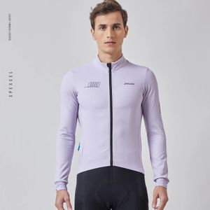 Spexcel Classic Winter Thermal Fleece Cycling Jerseys ESTファブリックとジッパーポケットサイクリングトップウェアメン240319