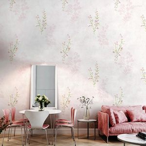 Wallpapers Pastoral Korean Flower 3d Princess Girl Room Background Wallpaper Roll Pink American Floral Decoration Wall Paper