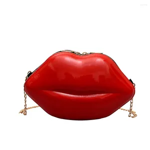 Umhängetaschen OCARDIAN Handtaschen 2024 Frauen Rote Lippen Clutch Bag Damen PU Leder Kette Bolsa Abendform Geldbörse J24