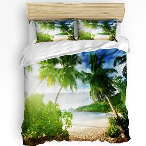 Bedding Sets Beach Bush Green Sun Set 3pcs Boys Girls Duvet Cover Pillowcase Kids Adult Quilt Double Bed Home Textile