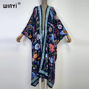 Africa Summer Party Beach Wear Swim Suit Elegant Women Boho Cardigan Stitch Colorful Sexy Holiday Long Sleeve Kimono