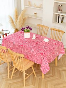1pc Romantic Valentine's Day series tablecloths suitable for restaurants, study rooms, coffee tables, and living rooms