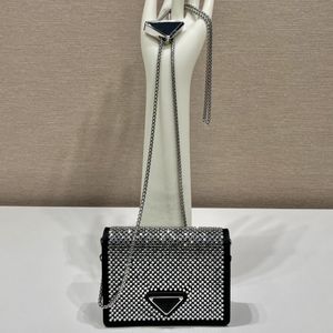 Designer Rhinestone Crystal Fashion Diamond Underarm Bag Triangle Shiny Luxury Handbag Lady Shoulder Mini Bags 11*8cm