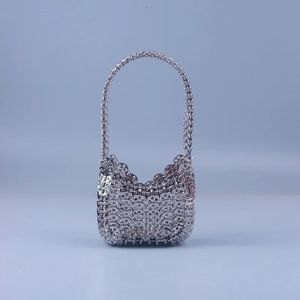Вечерняя сумка высокого качества, роскошный дизайн, серебряная металлическая блестка, тканая женская сумка ручной работы для ужина, свадьбы, мягкая 240328